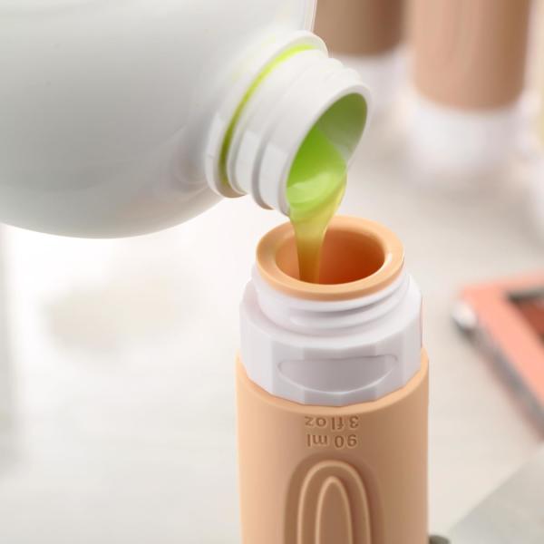 Dark Apricot Silicone Travel Toiletry Bottles Kit 90ml TSA Approval