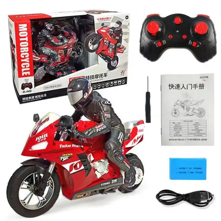 Christmas Gifts Stunt RC Motorcycle with 360 Degree Balancing and 60M Remote Distance