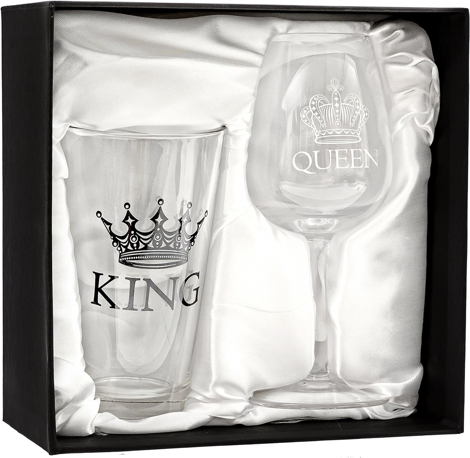 OEM Letter Print Wine Glass Gift Set Novelty Drinking Glassware