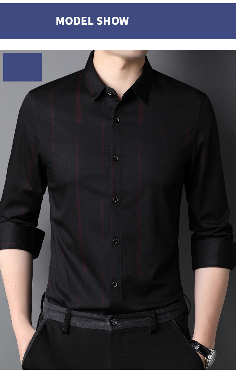 DRESS SHIRTS Custom Formal Shirt For Men Polyester Cotton Long-Sleeved Slim Casual Shirt