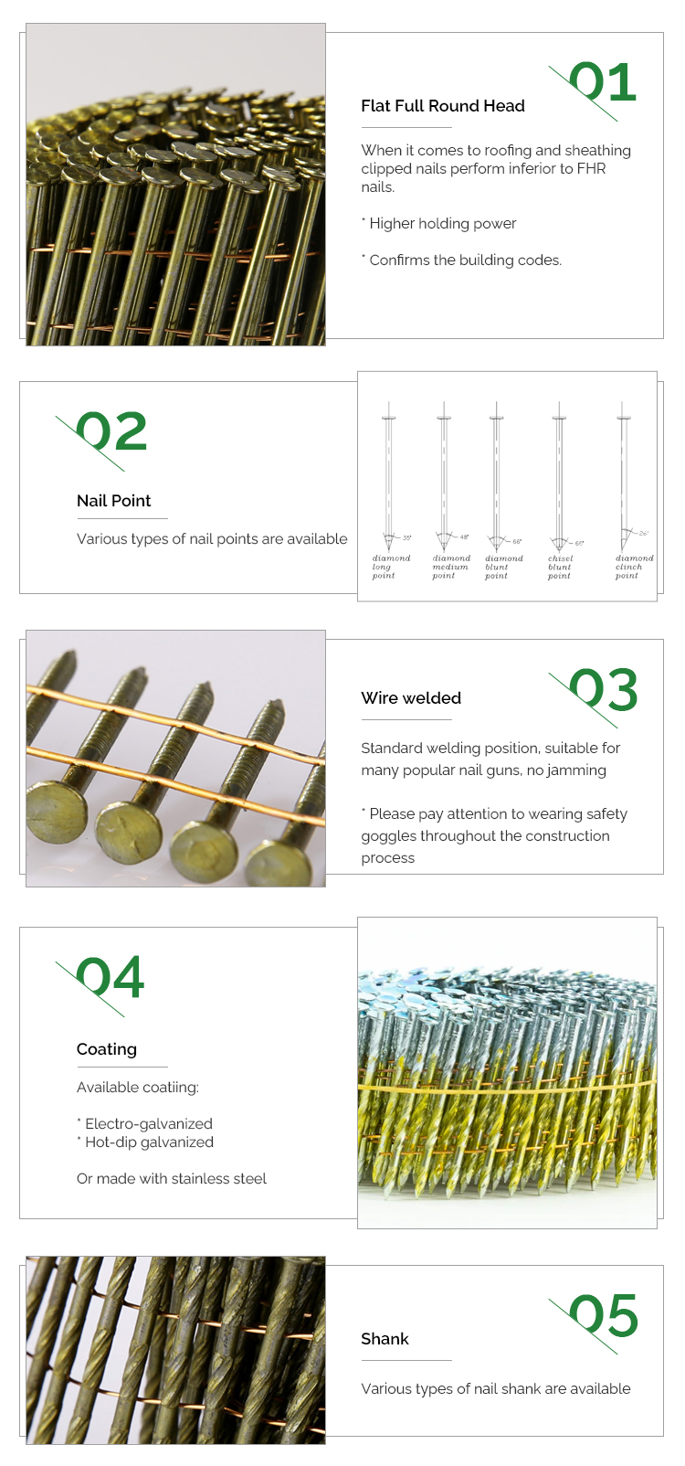 Carbon Steel Coil Framing Siding Nails DIN Standard