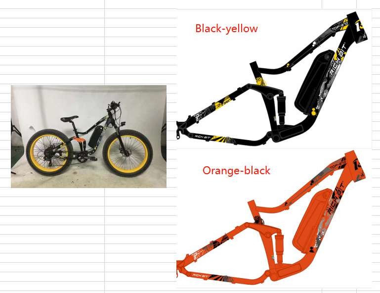 48v 26 Inch Fat Tire Mountain Bike Full Suspension Rich Bit Ebike Fat Tire 1000w