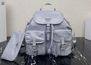 China Detachable Small Blue 30cm Womens Nylon Backpack Triangle Logo wholesale