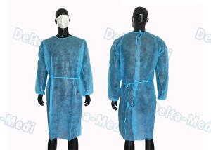 China Blue PP Long Sleeve Hospital Disposable Isolation Gowns Anti Dust For Lab / Industry wholesale