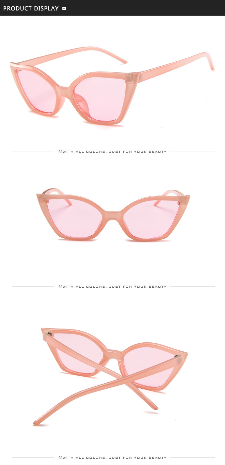 Women'S Triangle Shape BSCI Small Frame Cat Eye Sunglasses 147MM