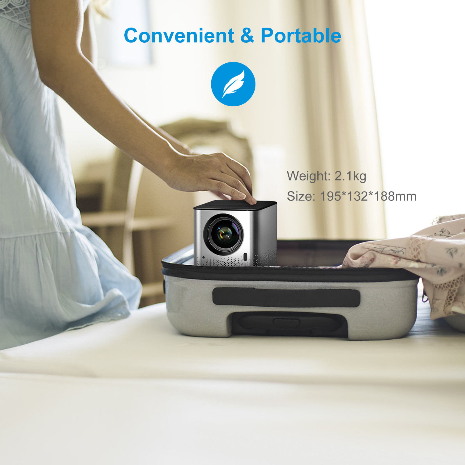 100 ANSI Lumens Lift Bracket 4k Mini Projector for Home Theater Outdoor