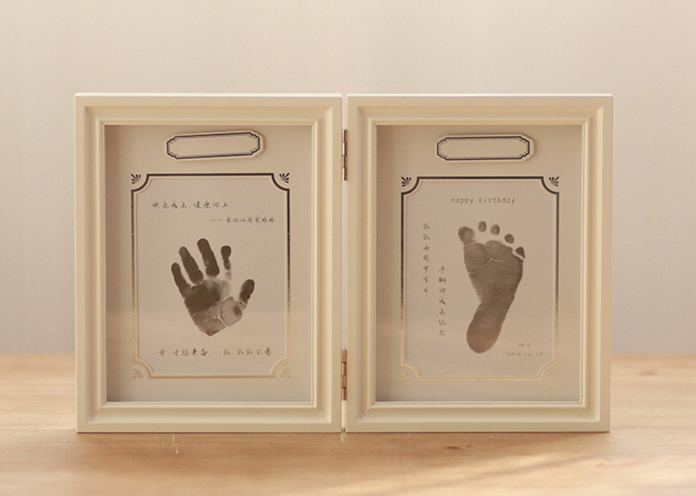 Colorful Unique Baby Handprint Kit Home Decoration Footprint Photo Frame For Newborn