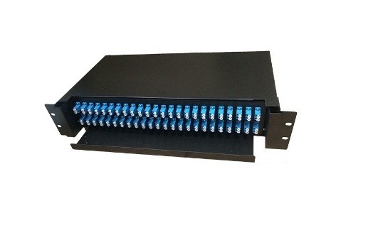 2U 1U FTTH Fiber Optic Terminal Box 24 Core LC Connector Rack Mount