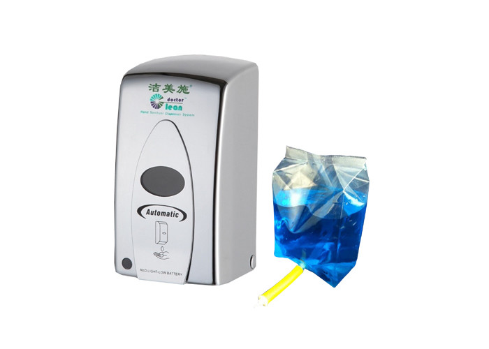 Chromed Hands Free Hand Sanitizer Dispenser Disposable Bag Customized Logo Printing