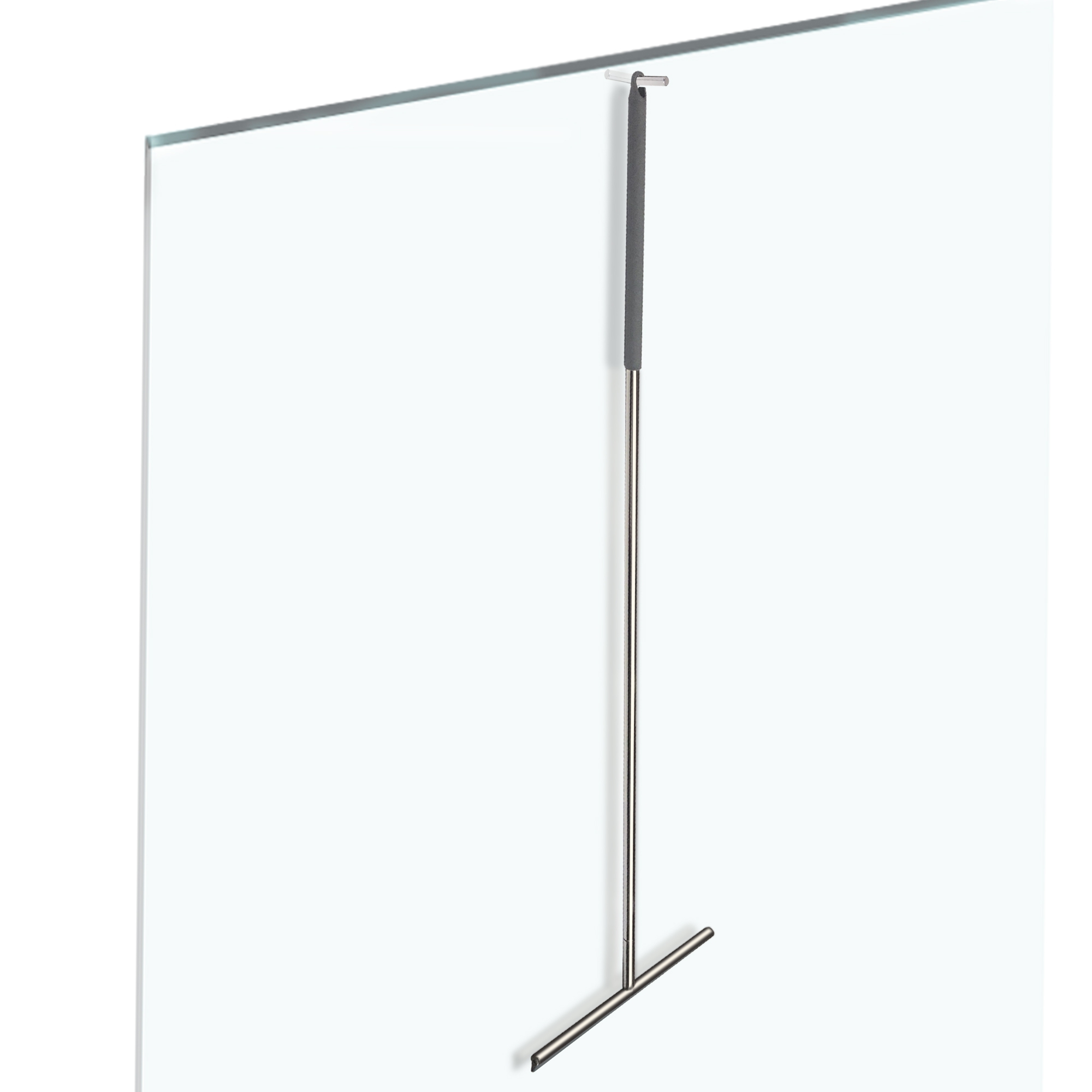 Luxury design Chrome tile floor wiper Stainless steel gloss with 2 types of hooks / Pull for the shower