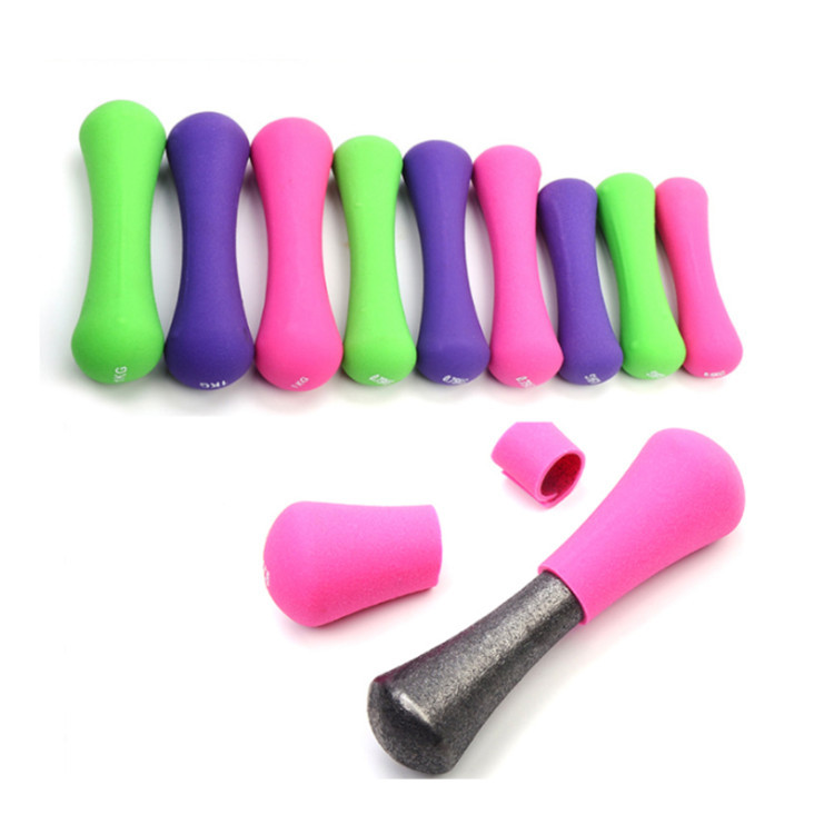 Weightlifting Bone Shaped Dumbbells , 3kg Neoprene Dumbbells Fitness