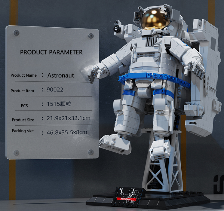 Wooden Building Blocks Set of 1515 Pieces Astronaut Toy for Kids Christmas Decoration