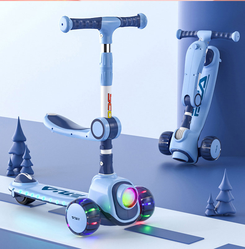 Scooter for Kids Ages 3-12 Foldable Height 4 Adjustable Collapsible Kick Scooter Max Load 200 LBS