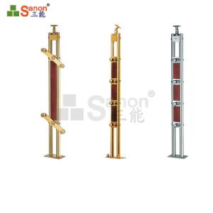 China Golden Stainless Steel Guardrail Round Rectangle Railing Vertical Load Resistance wholesale