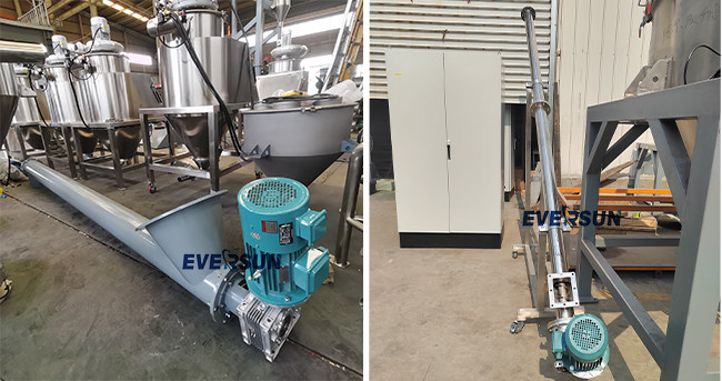 Stainless Steel Inclined Trough Auger Screw Conveyor With Hopper For Animal Feed