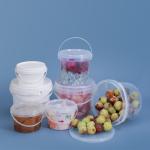 Transparent Round Plastic Food Storage Buckets Capacity 280ml/450ml/650ml Food