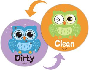 China OEM Animal Owl magnetic Clean Dirty Flip Sign Dishwasher Sticker Clean Dirty wholesale