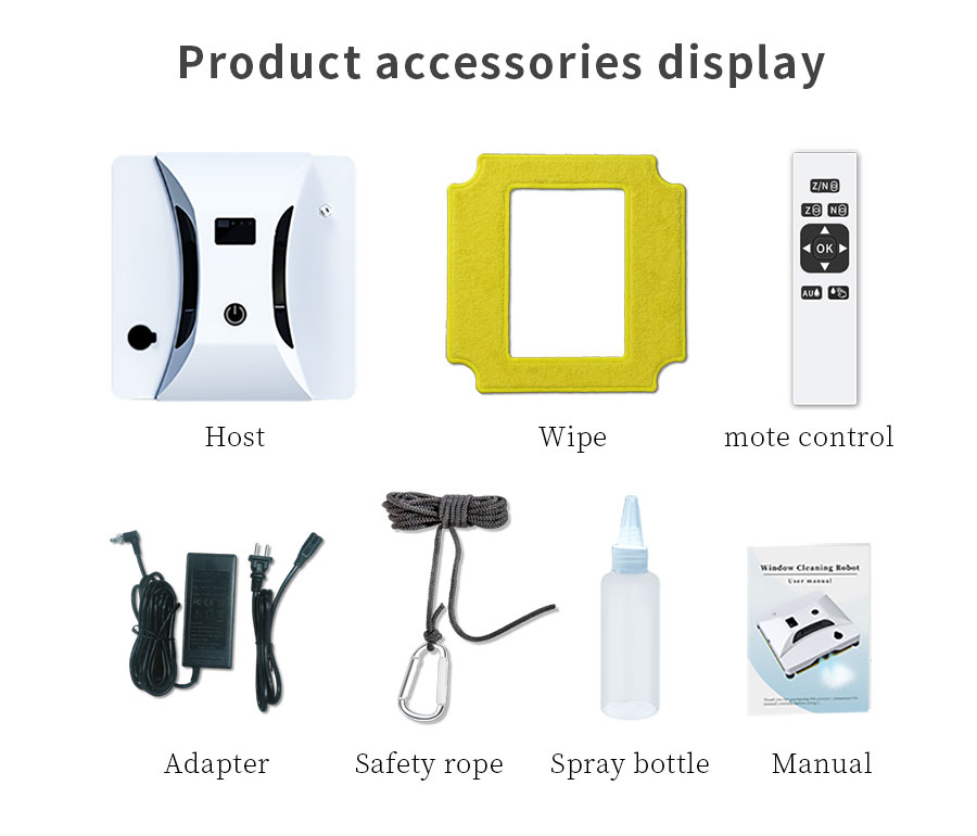 Rise Window Cleaning Robot Noise 65dB Cleaning Speed 3.5 Mins/m2 Household Vacuum US Plug