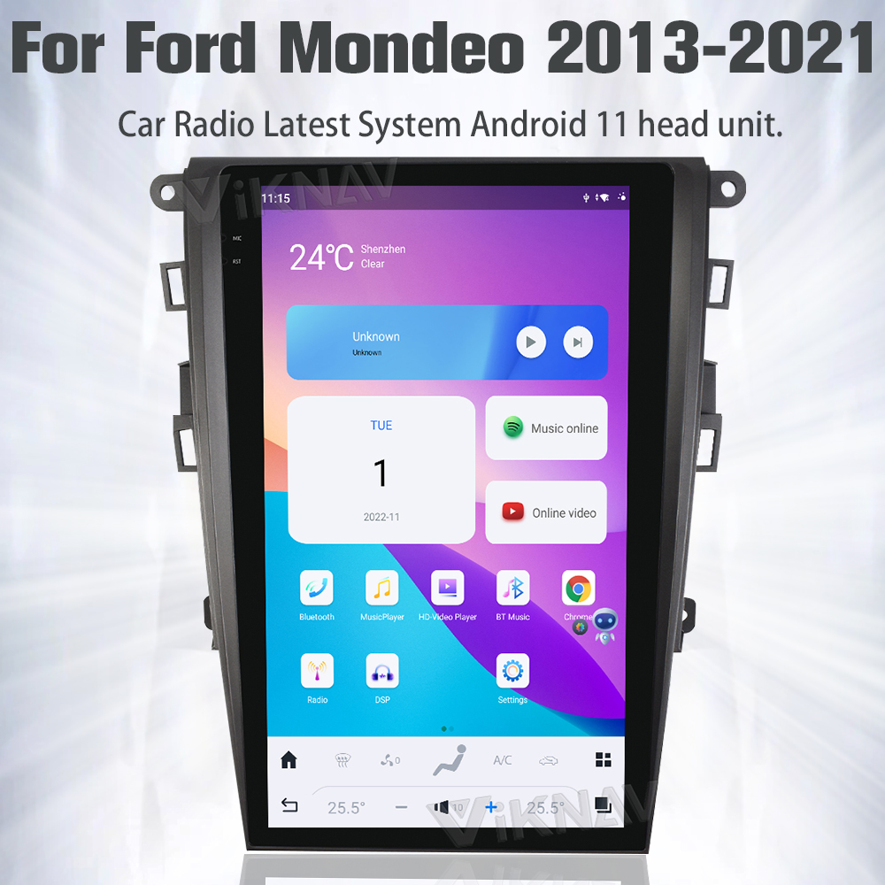 Wireless Android 11 Car Radio For Ford Mondeo 2013-2021 GPS Navigation