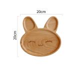 Beech Oak Walnut Breakfast Wooden Serving Plates Cute Shaped For Children