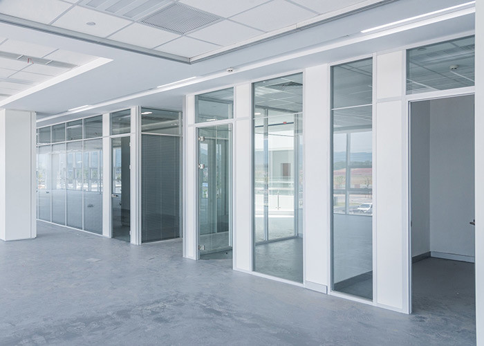 demountable aluminum tempered single glass partition wall office furniture partition