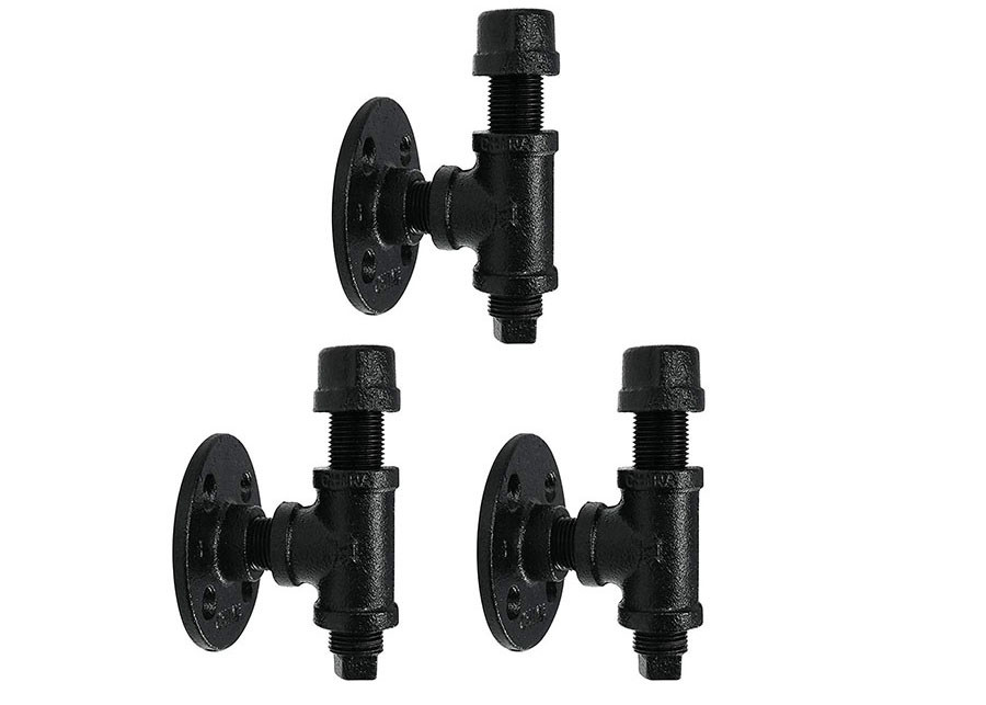 Industrial Pipe 3 Bottle Wine Rack Epoxy Coating For Kitchen / Dining Area