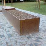 Outdoor Landscaping Metal Trough Rectangular Corten Steel Planter Bench
