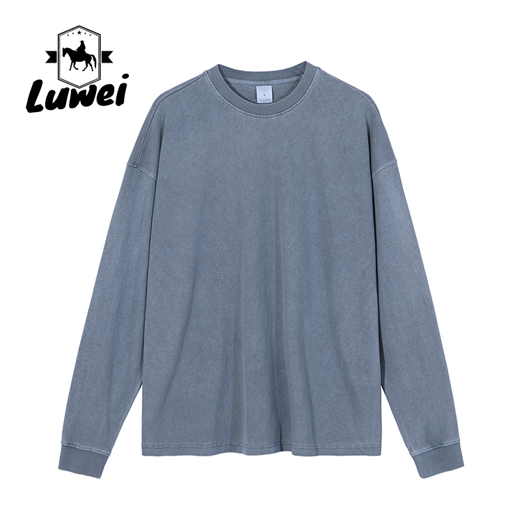 Cut Puff Print Custom Hoodie Crew Neck Slim Fit Heavyweight Wash Sweatshiets