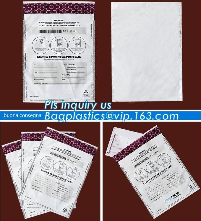 security deposit bags bank deposit bags cash deposit bags, general bank plastic deposit bags supply, Coin and Bank Note