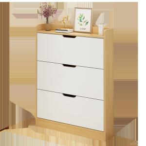 China MDF Modern Entryway Shoe Cabinet , H115cm 3 Tier Shoe Cabinet wholesale