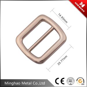 China Rose gold square slide bruckle for bag accessories,14.93*25.77mm,Zinc alloy buckle wholesale