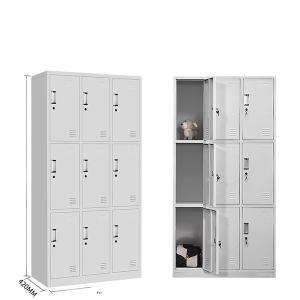 China 9 Door Powder Coating Metal Locker Storage Cabinet ISO9001 wholesale