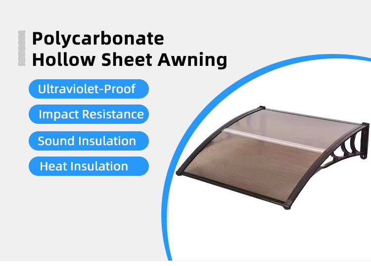 Waterproof Polycarbonate Canopy Awning Anti UV Polycarbonate Sheet Awning