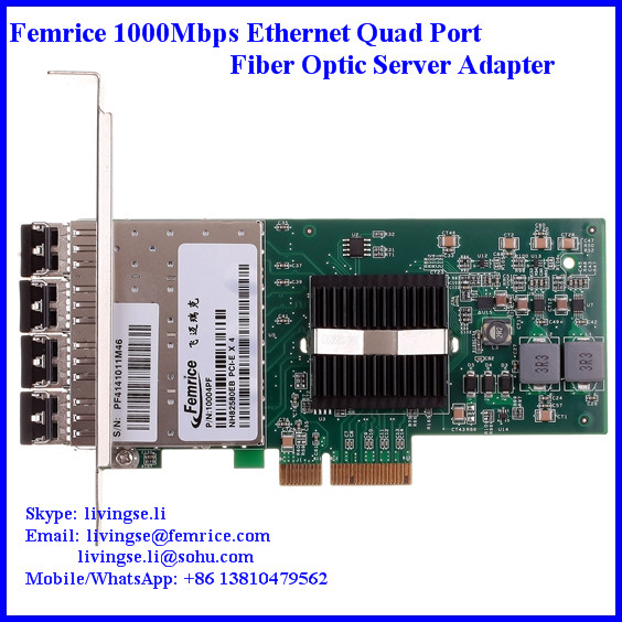 1G 4 Ports Server Network Card, SFP Slot, LC Fiber, 2U&4U Server NIC Cards