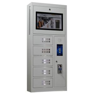 China 5V / 2.1A Multi Plug Cell Phone Storage Cabinet Touch Ads Screen Hotel Use wholesale