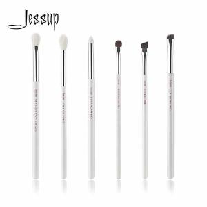China Jessup 6pcs Travel Makeup Brushes White Wood Handle wholesale