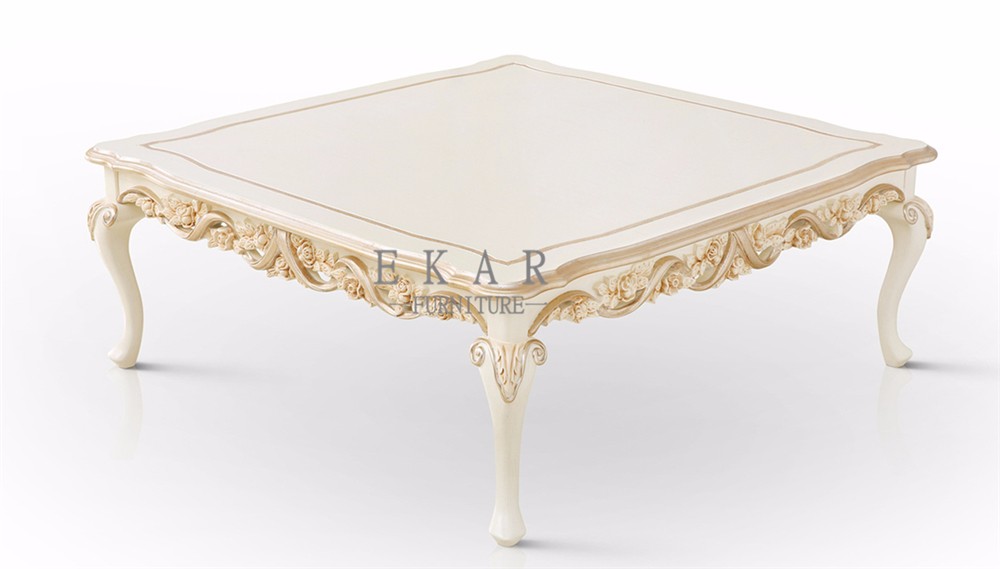 Luxury Antique Rectangle Coffee Table Hand Carved Wooden Coffee Table