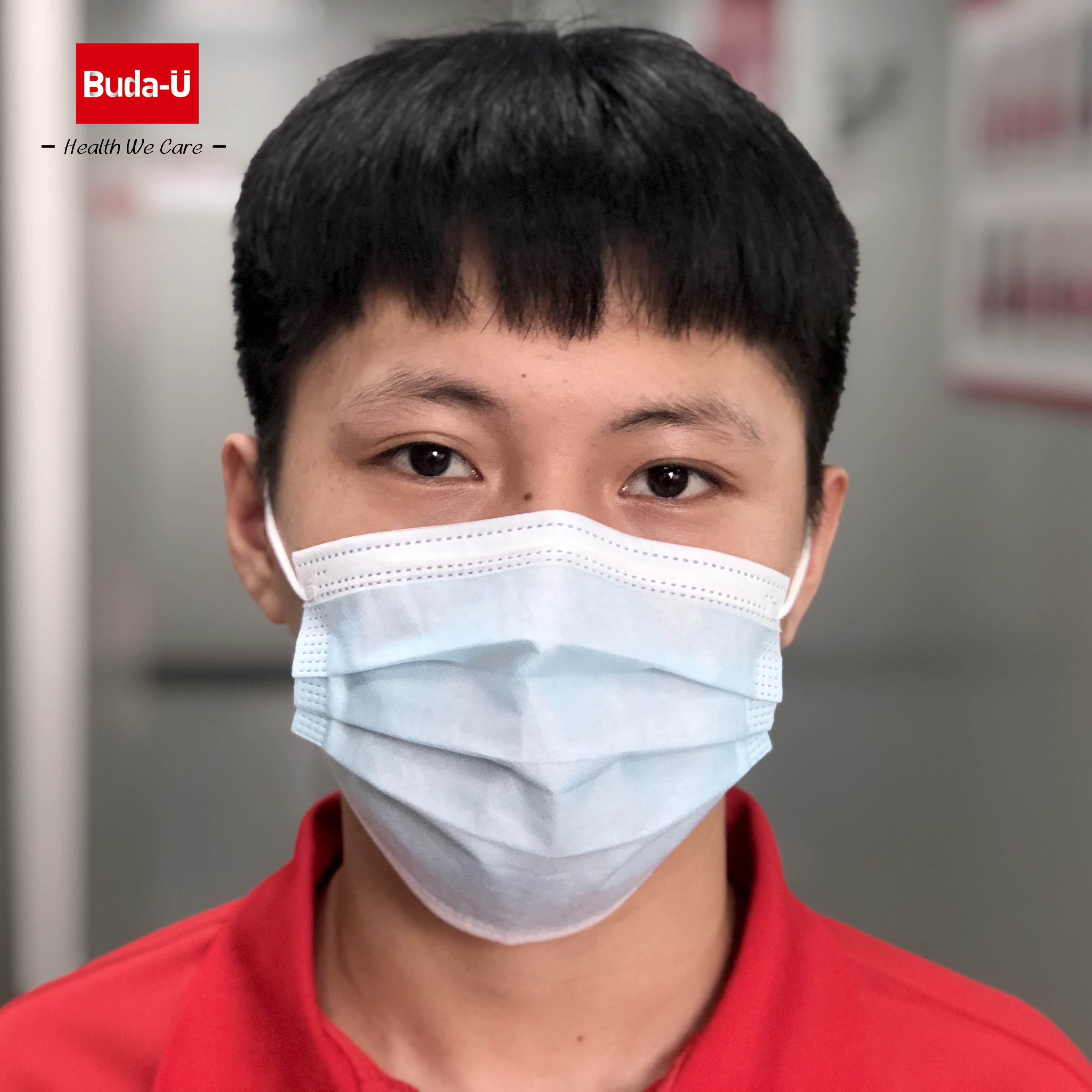 Buda-U Hospital 3 Layer Face Mask, Disposable Surgical Face Mask, Protective Face Mask , Operational Use-Light Blue