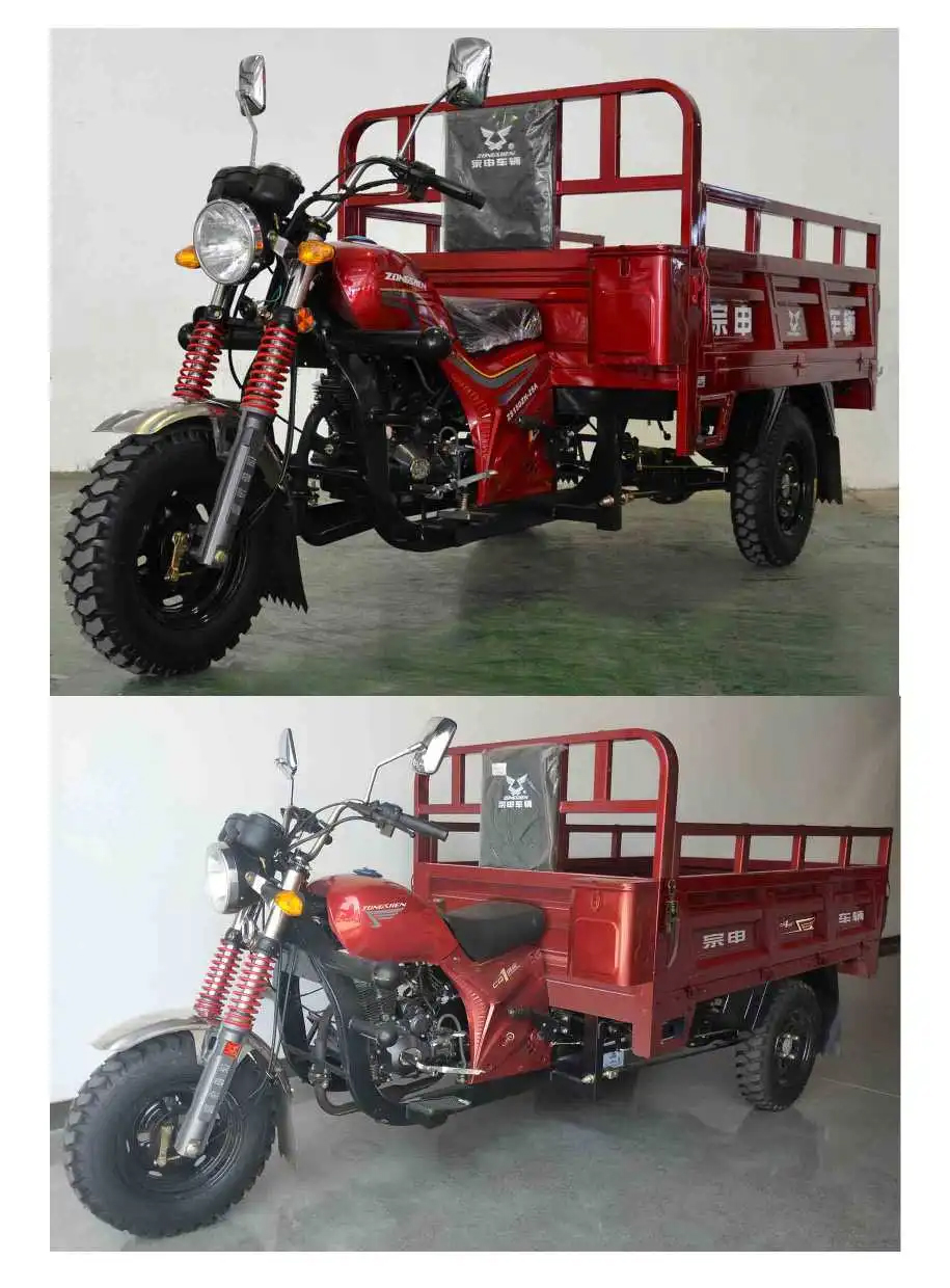 1000W Gasoline Engine Motorized Petrol Cargo Tricycles for Adult Material Handling