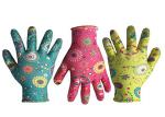 Flower Printed Floral Gardening Gloves , Nitrile Palm Coated Gloves