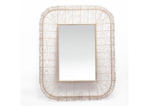 China Handmade Gold Rectangular Wall Mirrors Decorative wholesale