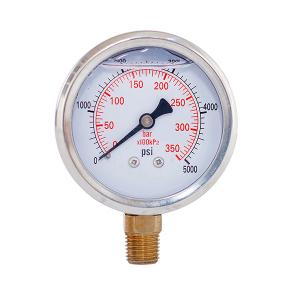 China 2.5 Inch 350 Bar Glycerin Liquid Gauge Stainless Steel Pressure Gauge 1/4'' NPT wholesale