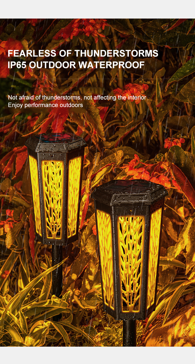 Auto On-Off Solar Powered Garden Decorative Lights IP65 for Walkway Illumination