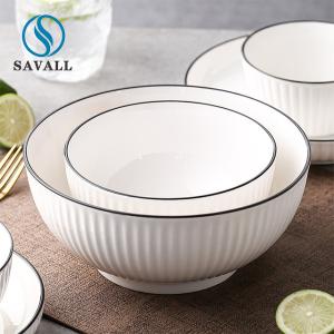 China Round Solid 8 Inch Cream White Pottery Dinner Plates wholesale