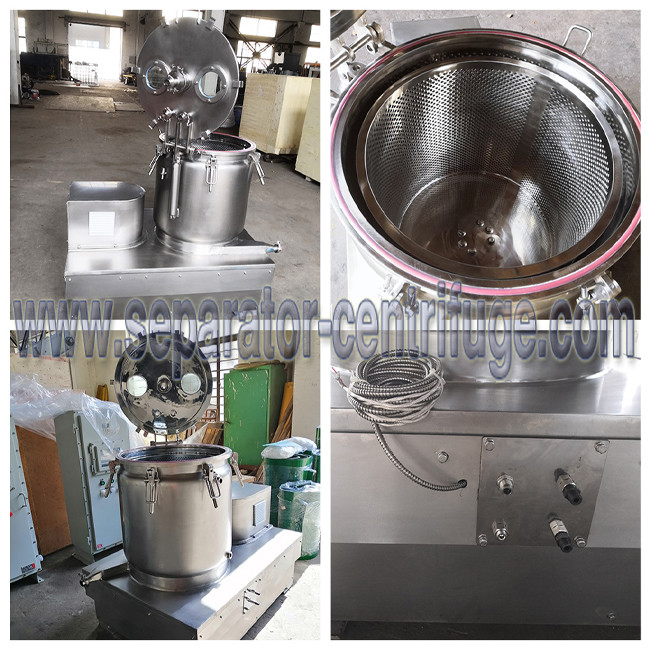 Batch Type Vertical Basket Centrifuge Cold Ethanol Oil Extraction Machine