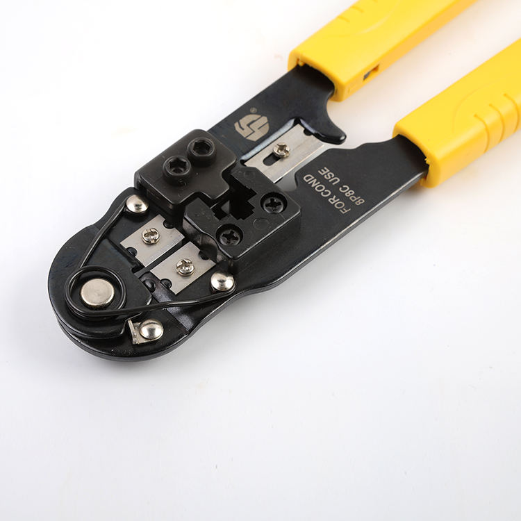 Yellow Ethernet Cable Crimping Tool Stainless Steel OEM