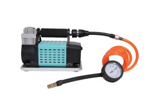 China Single Cylinder DC12V Metal Portable Car Air Compressor With Metal Pressure Gauge wholesale