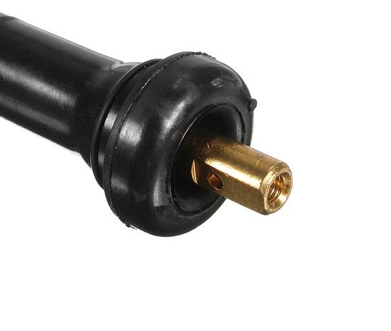 Black Tpms Tire Valve Replacement , Rubber Car Valve Stem Low Consumption