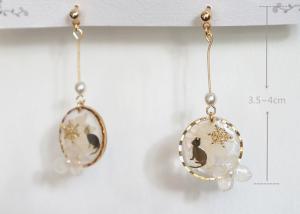 China Dream Cats Pure 1cmx3cm Wedding Used 14K Gold Pearls Real Flowers Ear Studs wholesale