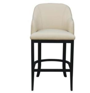 China Solid wood frame white pu/leather upholstery American style wooden barstool wholesale